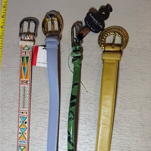 4 Vintage Leather Belts, 2 NWT, Womens Medium, 36" Liz Claiborne, Kenneth Cole
